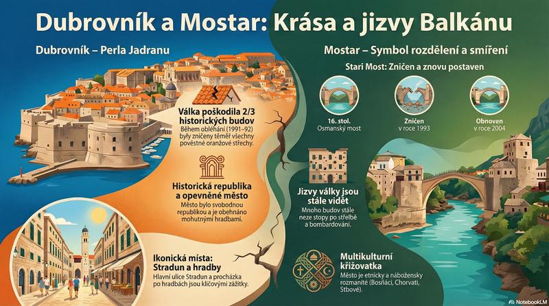 Dubrovník a&nbsp;Mostar